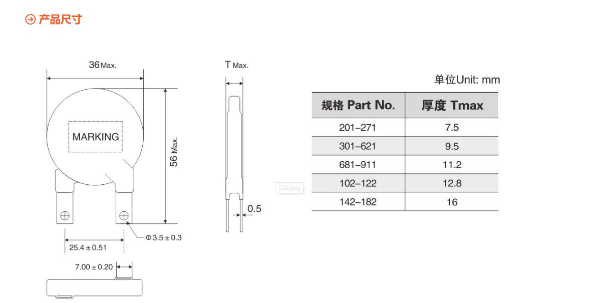 SPD用压敏电阻